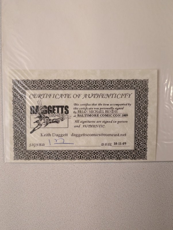 DARK AVENGERS #4 NM SIGNED BY BRIAN MICHAEL BENDIS W/COA