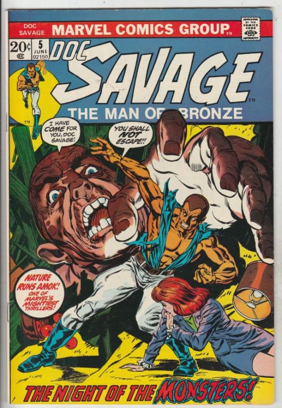 Doc Savage the Man of Bronze #5 (Jun-72) VF/NM- High-Grade Doc Savage