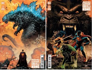 (2023) JUSTICE LEAGUE VS GODZILLA VS KONG #3 DEODATO & JONBOY VARIANT CVR SET!