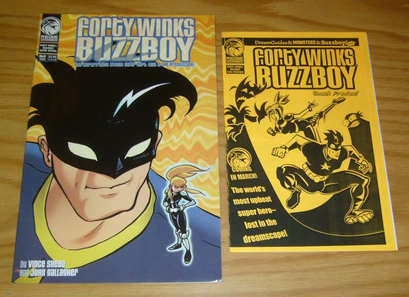 Forty Winks/Buzzboy #1 VF/NM one-shot + sneak preview ashcan - peregrine set