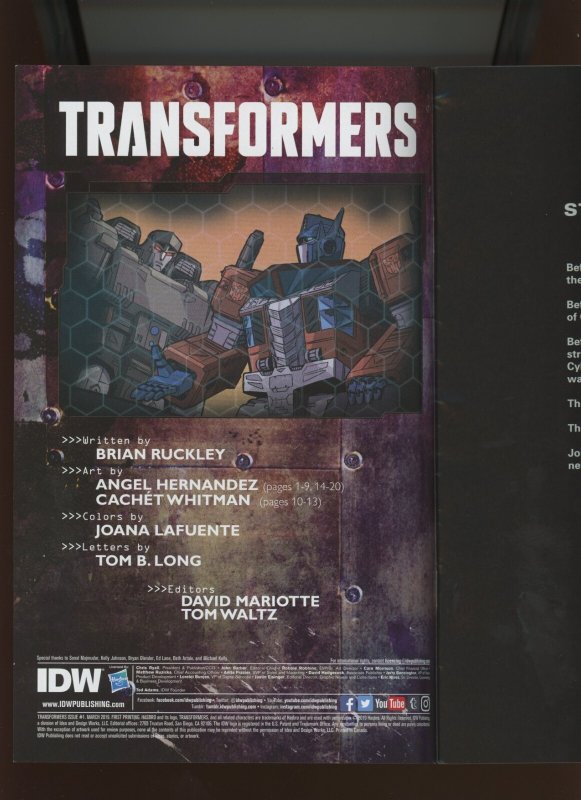 (2019) Transformers #1: 1:25 VARIANT COVER! (9.2)