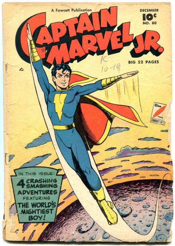 Captain Marvel Jr #80 1949- Fawcett Golden Age reading copy