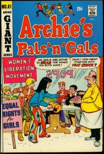 Archie's Pals 'n' Gals #61 1970- Feminism / Women's Liberation gag cover VG/F