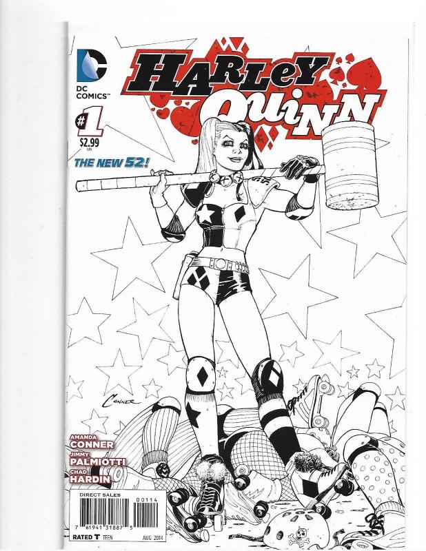 HARLEY QUINN #1 - NM - FOURTH PRINT -SKETCH VARIANT DC New 52