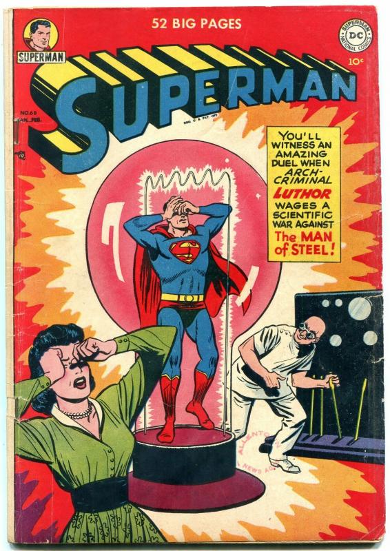 SUPERMAN #68-1951-First Lex Luthor cover. Golden Age DC comic book VG+