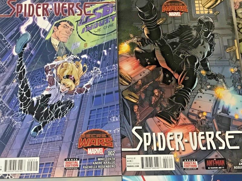 SPIDER-VERSE#1-5 VF/NM LOT 2015 SECRET WARS (6 BOOKS) MIXED LOT MARVEL COMICS