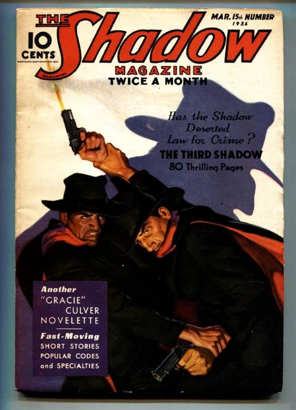 SHADOW 1935 Mar 15-Great cover - STREET AND SMITH-RARE PULP fn-