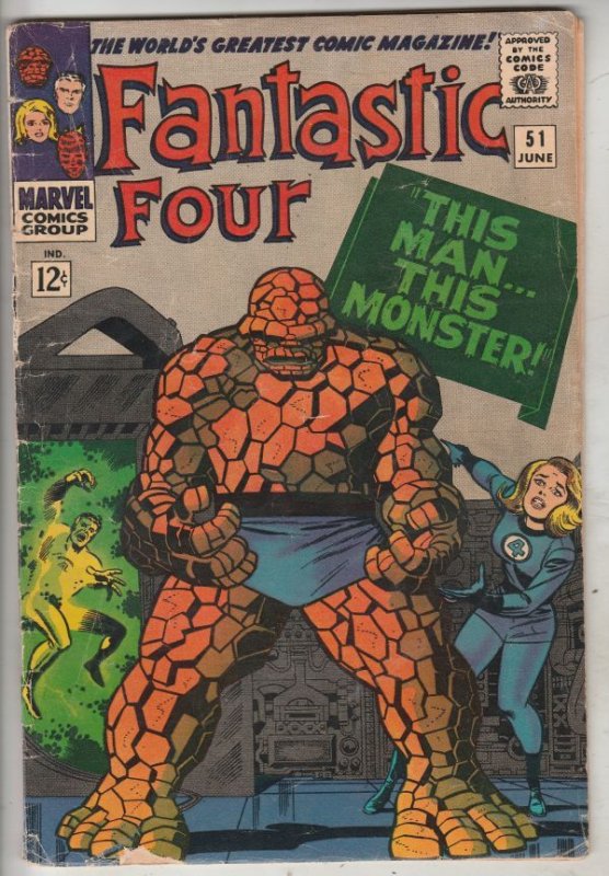 Fantastic Four #51 (Jun-66) VG+ Affordable-Grade Fantastic Four, Mr. Fantasti...