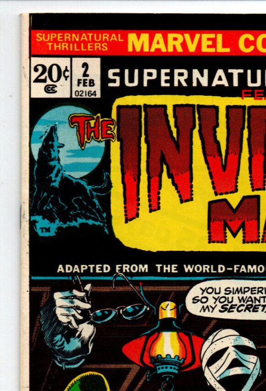 Supernatural Thrillers #2 Featuring The Invisible Man - Horror - 1973 - (-NM) 