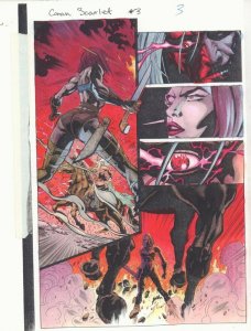 Conan: Scarlet Sword #3 p.3 Color Guide Art - Helliana vs. Conan by John Kalisz