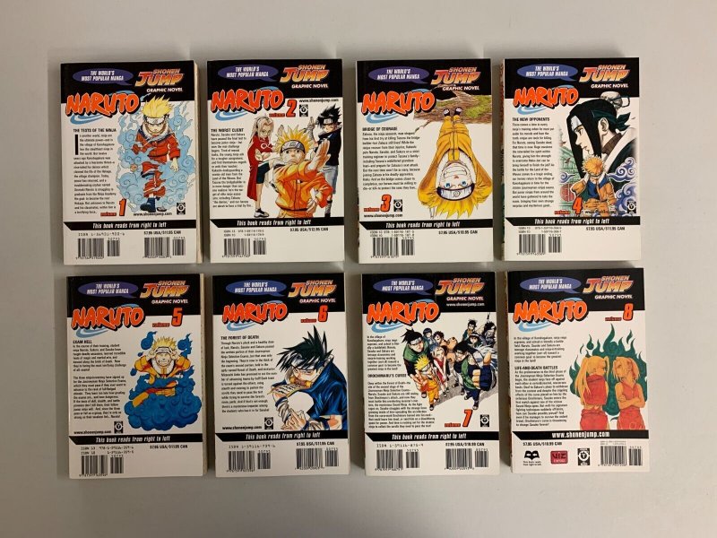 NARUTO Shonen Jump Book Lot Set 1-8 Paperback 1 2 3 4 5 6 7 8  