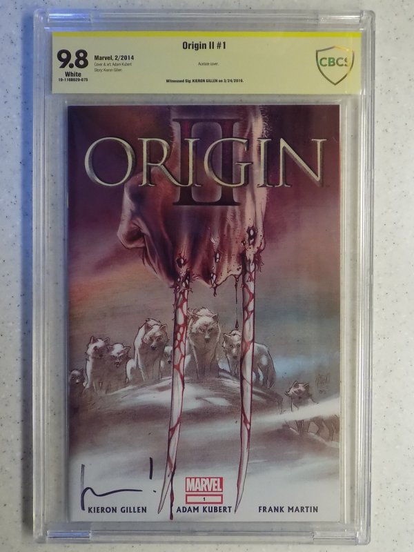 ORIGIN II # 1 ACETATE COVER ADAM KUBERT CVR CBCS 9.8. SIGNED GILLEN