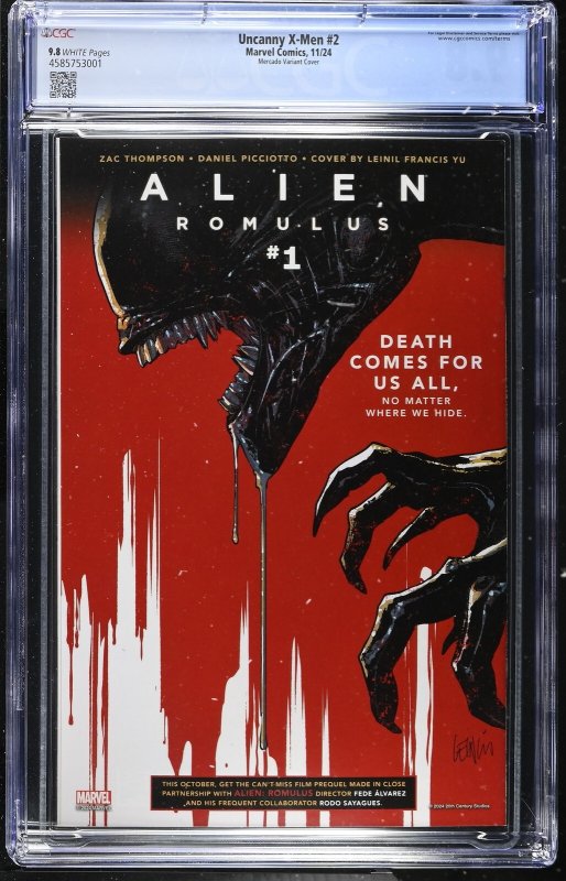 UNCANNY X-MEN #2 MARVEL COMICS 1:25 MIGUEL MERCADO VARIANT CGC 9.8 NM