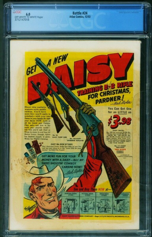 Battle #24 CGC 6.0 1953 War comic book- Atlas- Iwo Jima 3712147018