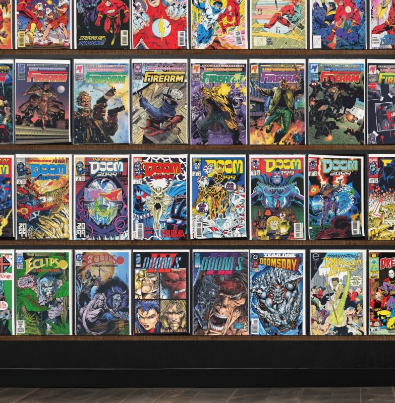Huge Lot 150+ Comics with The Flash, Elementals, Eclipso, Doom 2099 & More!