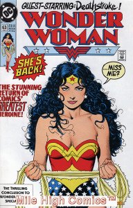 WONDER WOMAN  (1987 Series)  (DC) #63 Very Good Comics Book