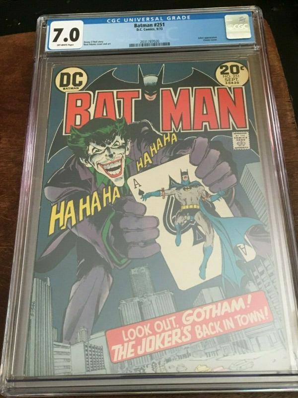 BATMAN #251 - CGC 7.0 FN/VF -CLASSIC NEAL ADAMS-JOKER-BRONZE AGE BLUE CHIP KEY