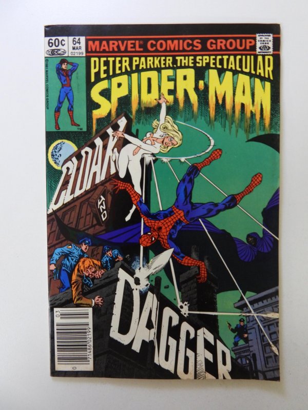 The Spectacular Spider-Man #64 Newsstand Edition (1982) 1st Cloak & Dagger VF-