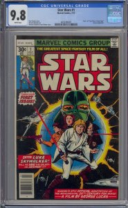 STAR WARS #1 CGC 9.8 1977 1ST APPEARANCE MARVEL WHITE PAGES NICELY CENTERED 