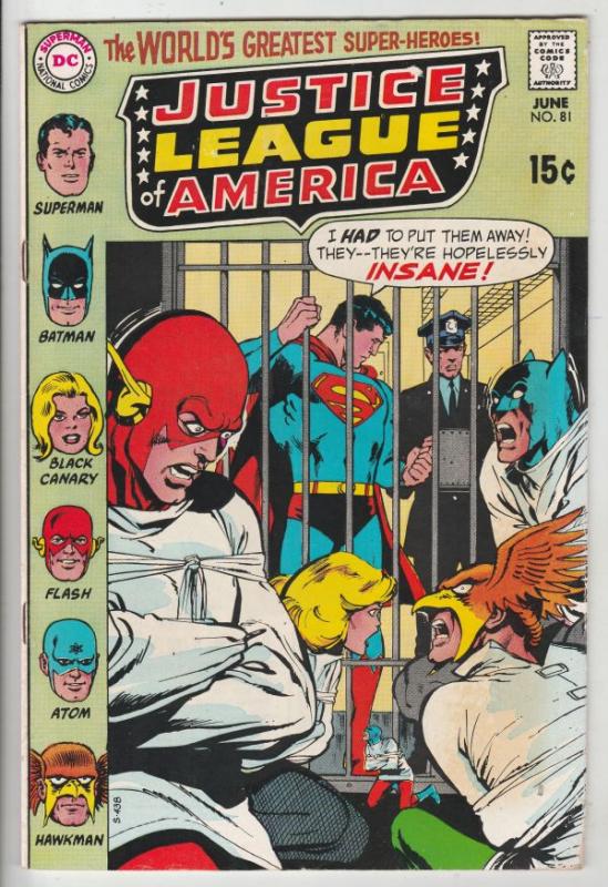 Justice League of America #81 (Jun-70) FN+ Mid-Grade Justice League of Americ...