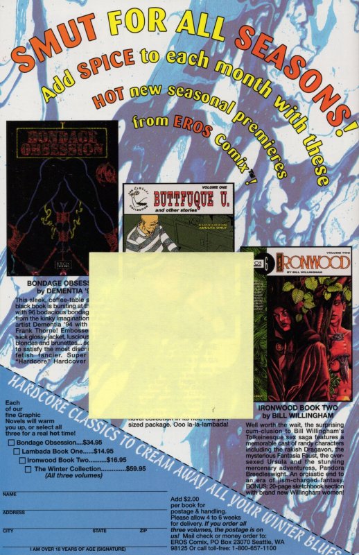 Tart! #2 (1996) Adult Eros Comix Grade VF+ 8.5