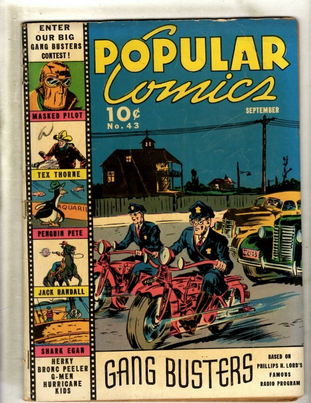 Popular Comics # 43 FN Golden Age Dell Comic Book Dick Tracy Terry Annie NE4