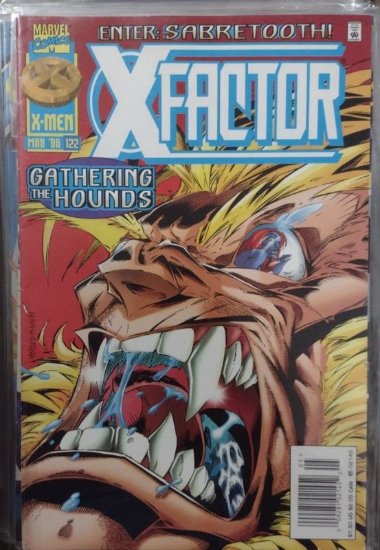 X-FACTOR # 122  1996 MARVEL DISNEY  NEWSTAND BARCODE VARIANT SABERTOOTH