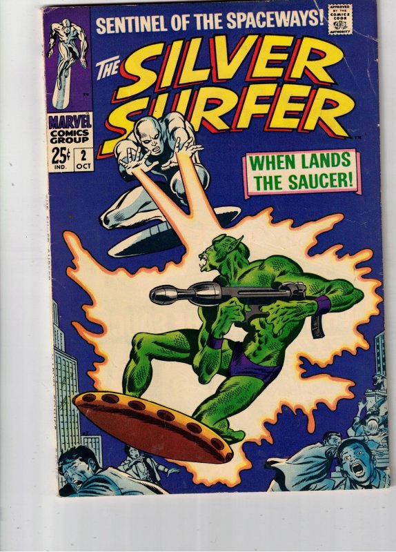 The Silver Surfer #2 (1968) FN- Mid-Grade Silver Surfer, Shalla Bal Giant! Utah!