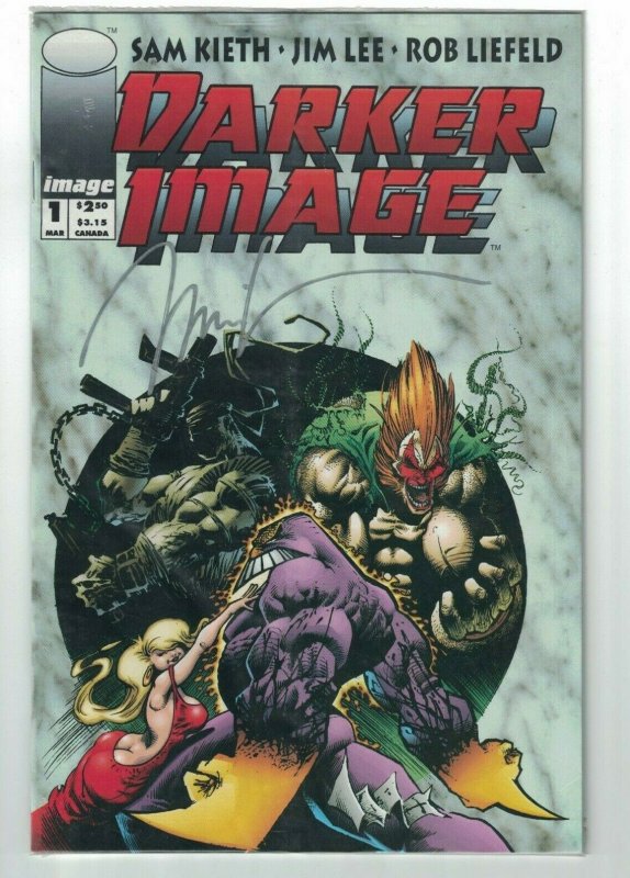 Darker Image #1 VF/NM signed by Jim Lee - deathblow maxx - Rob Liefeld Sam Kieth