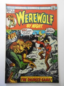 Werewolf by Night #4 (1973) VG+ Condition moisture stain, rust on bottom staple