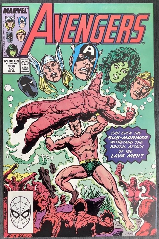 Avengers #306 (1989, Marvel) Origin of the Lava Men. VF/NM