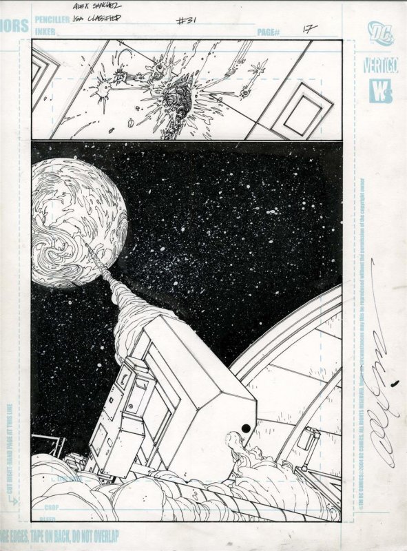 JSA: Classified #31 pg 17 Alex Sanchez Original Art  Mr.Terrific Justice Society