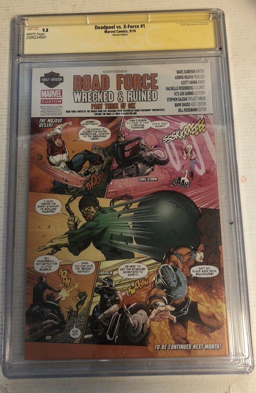 Deadpool vs X-Force (2014) # 1 (CGC 9.8 (SS) J. Scott Campbell & Edgar Delgado