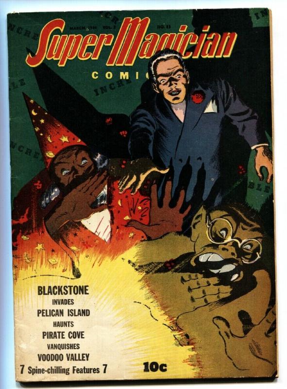 Super Magician Vol. 2 #11 1944-dismemberment panels-voodoo-Blackstone-FN-