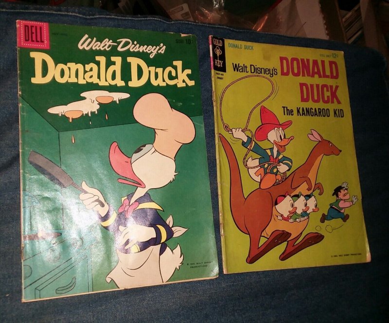 Walt disney's donald duck 68 & 92 carl barks golden silver age cartoon comic lot