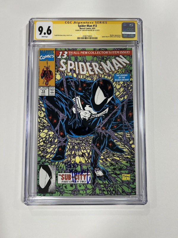 SPIDER-MAN 13 CGC 9.6 WHITE PAGES SS TODD MCFARLANE SIGNATURE SERIES MARVEL 1991