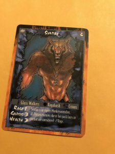 SYNTAX : RAGE Werewolf Unlimited Character Card; White Wolf TCG, Rare