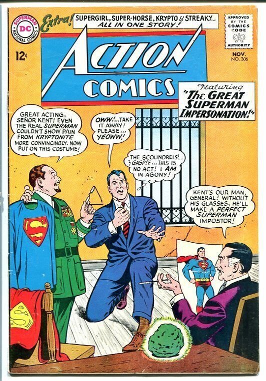 ACTION COMICS #306 1963-Superman-Kryptonite cover-l@@k! VG