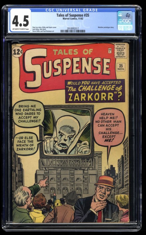 Tales Of Suspense #35 CGC VG+ 4.5 Watcher Prototype Fantastic Four!