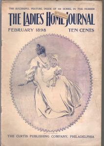 Ladies Home Journal 2/1898-Curtis-fashion-pulp fiction-art-ads-Gibson cover-VG