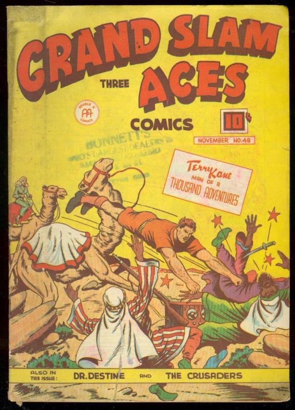 GRAND SLAM THREE ACES #48 1945-TERRY KANE-CAMEL COVER G