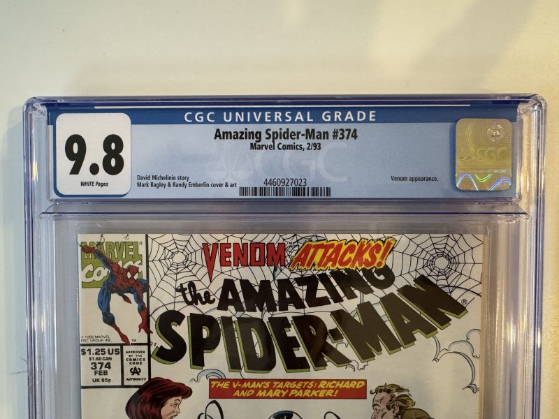 Amazing Spider-Man 374 CGC 9.8 Venom Appearance  MCU Marvel (1993)