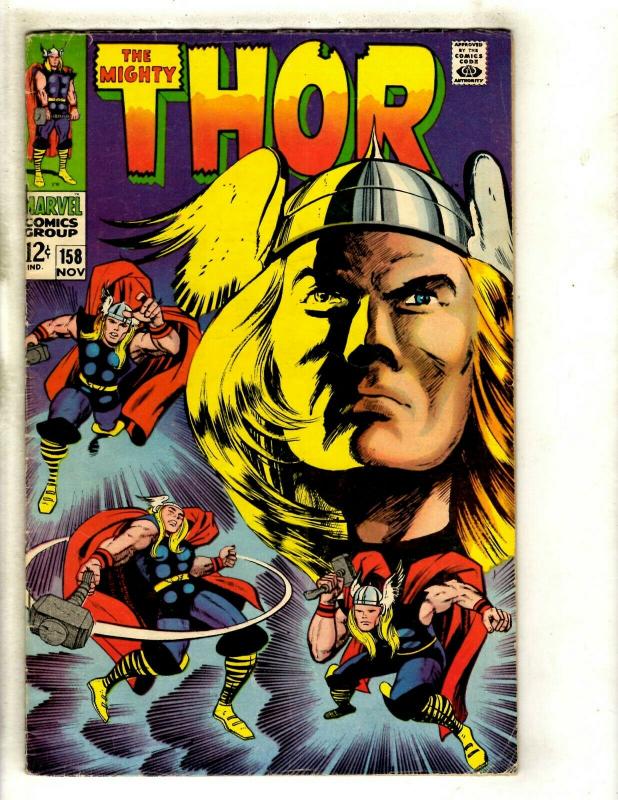 Thor # 158 VF- Marvel Comic Book Loki Odin Sif Avengers Hulk Iron Man GK4