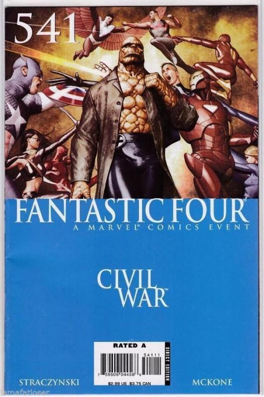 FANTASTIC FOUR  COMIC  #541   MARVEL    civil war captain america movie soon