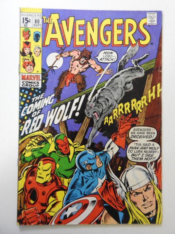 The Avengers #80 (1970) VG- Condition First appearance of Red Wolf!