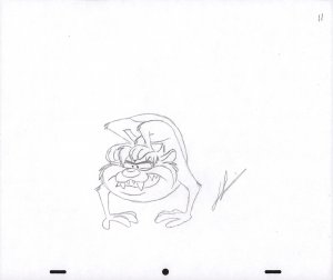 Tazmanian Devil Animation Pencil Art - 11 - Wrapped Around