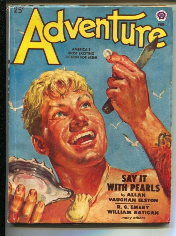 Adventure 2/1949-Popular-Charles Dye pearl cover-Pulp tales-Allen Vaughn Elst...