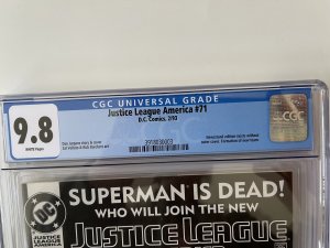 Justice League America # 71 CGC 9.8 - 1st Printing