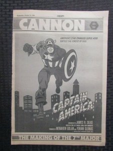 1984 Oct 24 CAPTAIN AMERICA Cannon Films 11x15.5 Print Ad N+ 6.5 John Romita