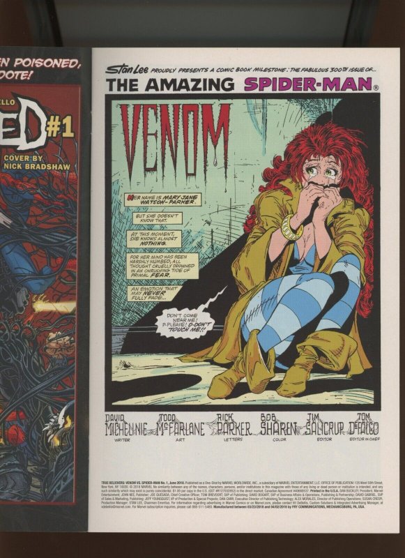 (2018) True Believers: Venom vs. Spider-Man #1: SECOND PRINTING! (9.0/9.2)